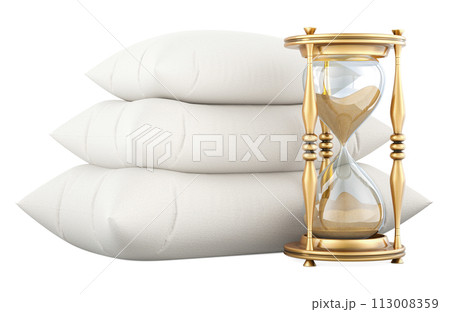 Pillows with sandglass, 3D rendering Pillows with sandglass, 3D rendering 113008359