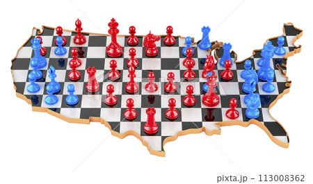 Presidential Election Battle, political confrontation in the USA, concept. 3D rendering 113008362