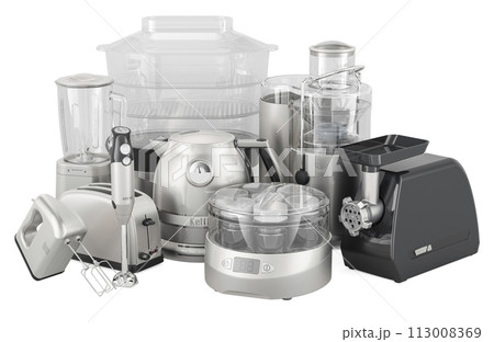 Small kitchen appliances, 3D rendering 113008369