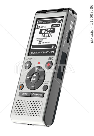 Digital voice recorder, dictaphone. 3D rendering 113008386