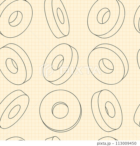 Mechanical engineering drawings on blue background. Cutter, assembly tool with replaceable multi-faceted plate. Technical Design. Cover. Blueprint. Vector illustration. 113009450