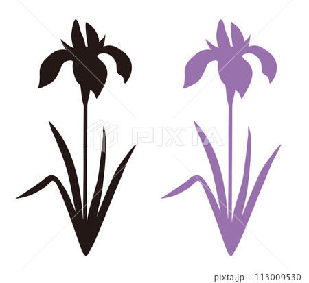 カキツバタのシルエットイラスト カキツバタのシルエットイラスト 113009530