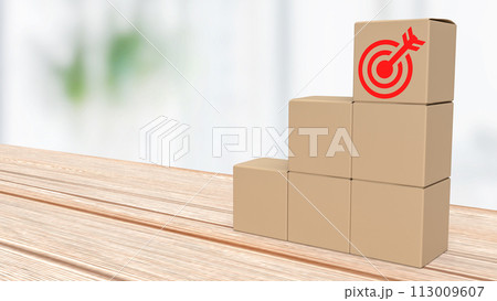 The target icons on paper box for Business concept 3d rendering. 113009607