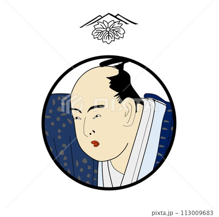 蔦屋重三郎の肖像（ロゴ付）のイラスト素材 [113009683] - PIXTA