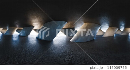 Wall covered in various shapes 360 panorama vr environment map 113009736
