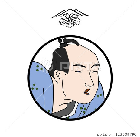 蔦屋重三郎の肖像(顔アップ・ロゴ付) 蔦屋重三郎の肖像(顔アップ・ロゴ付) 113009790