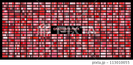 Red ruby glossy gradient, metal foil texture. Color swatch set. Collection of high quality gradients. Shiny metallic background. Design element. Vector illustration Red ruby glossy gradient, metal foil texture. Color swatch set. Collection of high quality gradients. Shiny metallic background. Design element. Vector illustration 113010055