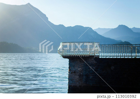 Beautiful landscape with balcony view, Como Lake, Italy Beautiful landscape with balcony view, Como Lake, Italy 113010392