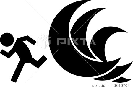 ピクトグラム「津波・逃げる」 ピクトグラム「津波・逃げる」 113010705