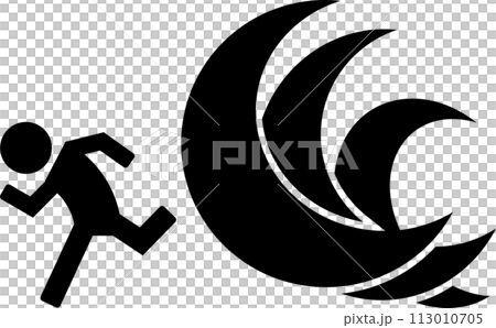 ピクトグラム「津波・逃げる」 ピクトグラム「津波・逃げる」 113010705