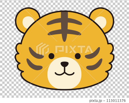 Vector illustration of cute tiger face. icon, animal, tiger 113011376