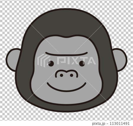 Vector illustration of cute gorilla face. icons, animals Vector illustration of cute gorilla face. icons, animals 113011491