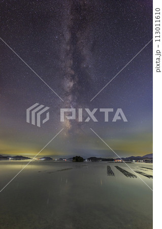 瀬戸内の夏の星景 天の川とさそり座 瀬戸内の夏の星景 天の川とさそり座 113011610