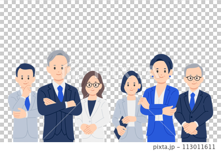 Male and female upper body set of managers/managers posing [people vector illustration material] 113011611
