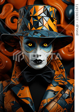 Abstract Masquerade Figure Art Abstract Masquerade Figure Art 113011671