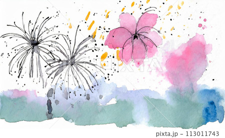 落書きタッチの花火 落書きタッチの花火 113011743
