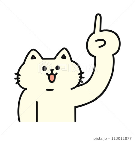 指差しする可愛い猫 113011877
