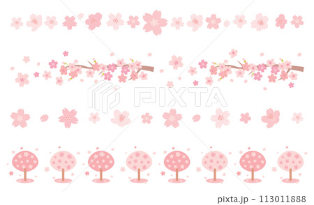 かわいい桜の素材セット 113011888