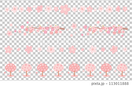 Cute cherry blossom material set 113011888