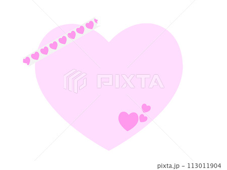 かわいいピンクのハートのメモ 113011904
