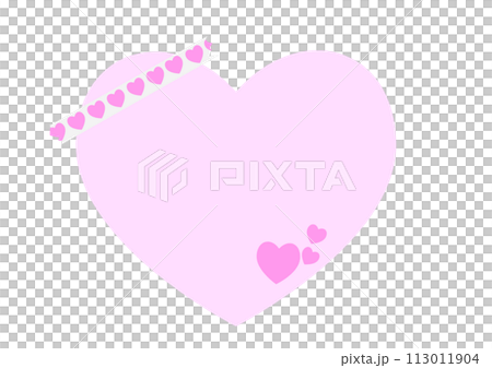 かわいいピンクのハートのメモ 113011904