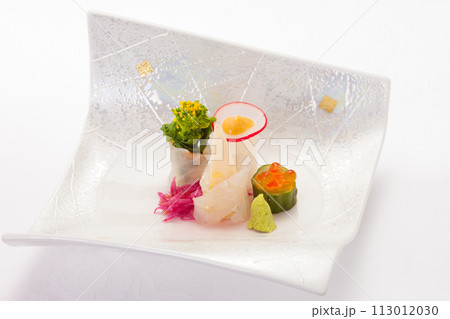 居酒屋さんのメニューにある刺身盛り合わせ画像 113012030