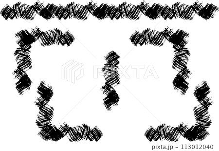 筆で描いたパーツの枠素材 113012040