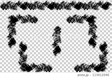 筆で描いたパーツの枠素材 113012040