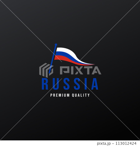 Flagpole Russian Flag Logo Icon Vector Illustration Design Flagpole Russian Flag Logo Icon Vector Illustration Design 113012424