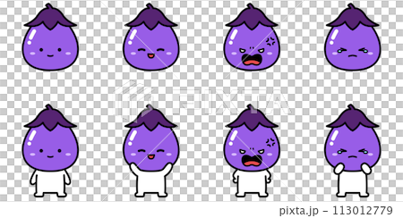 ナスの妖精のイラストセット 113012779