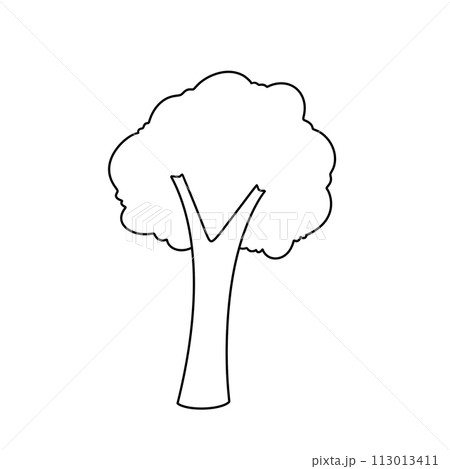 A tree is drawn in black and white 113013411