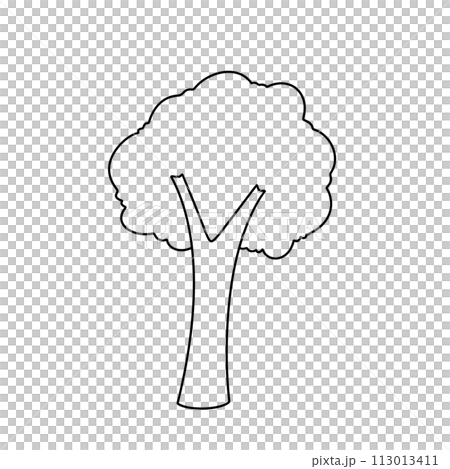 A tree is drawn in black and white 113013411