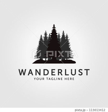 pines tree logo icon design vector illustration 113013412