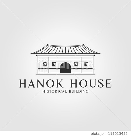illustration simple hanok logo from korean icon design vector 113013433
