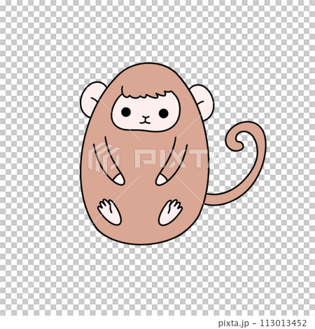 A cartoon monkey is sitting on its hind legs A cartoon monkey is sitting on its hind legs 113013452