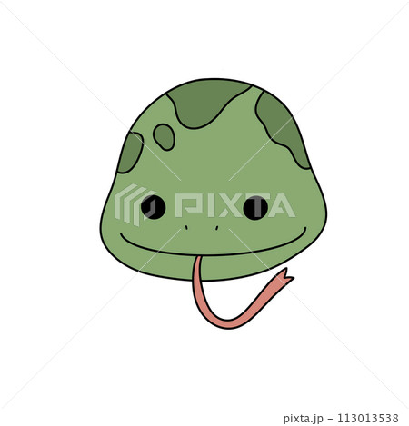 A green and brown turtle with a tongue sticking out A green and brown turtle with a tongue sticking out 113013538