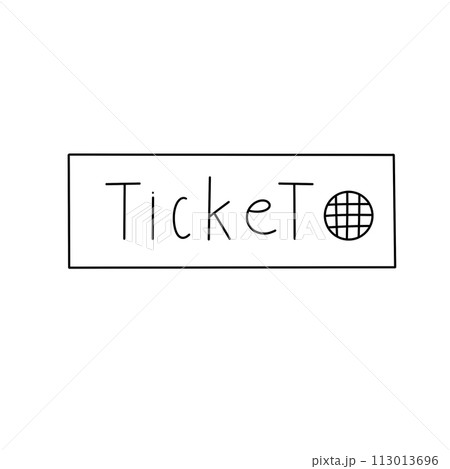 Ticket to is a white box with a black border 113013696