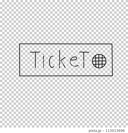 Ticket to is a white box with a black border 113013696