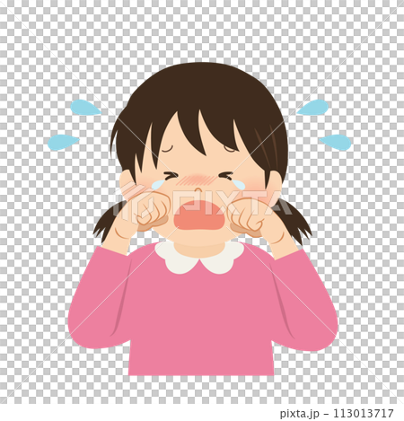 Vector illustration of crying girl 113013717