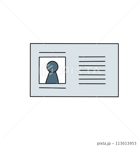 A blue and white card with a person on it A blue and white card with a person on it 113013953