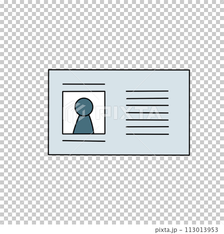 A blue and white card with a person on it A blue and white card with a person on it 113013953