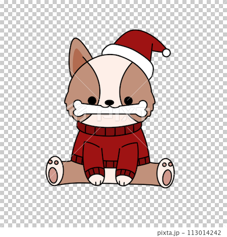 A cartoon dog is wearing a red sweater and a... - Stock Illustration ...