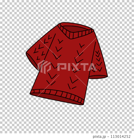 A red sweater with a white background A red sweater with a white background 113014252