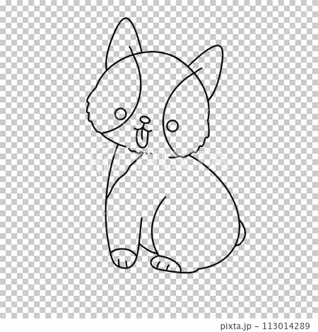 A cartoon cat with a tongue sticking out 113014289