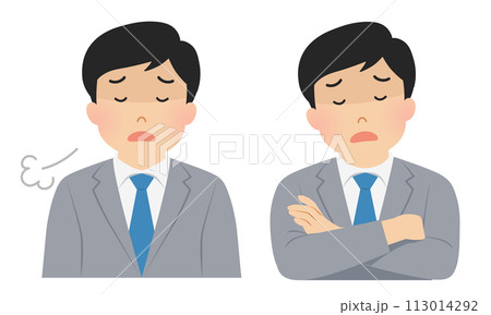 落ち込む会社員男性のベクターイラスト 113014292