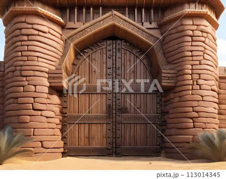 異空間ファンタジーゲーム背景異閉ざされた世界ゲート門 113014345