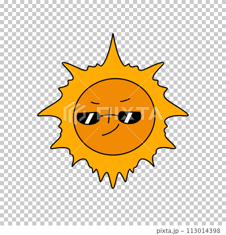 A cartoon sun with sunglasses on its face A cartoon sun with sunglasses on its face 113014398
