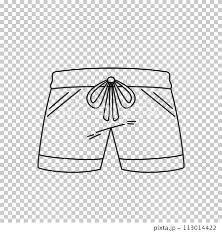 A pair of shorts with a white lace around the waist 113014422