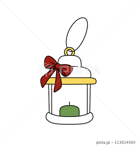 A lantern with a red ribbon around it A lantern with a red ribbon around it 113014565