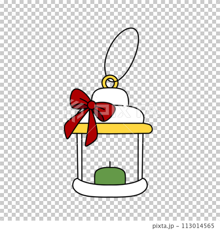 A lantern with a red ribbon around it A lantern with a red ribbon around it 113014565